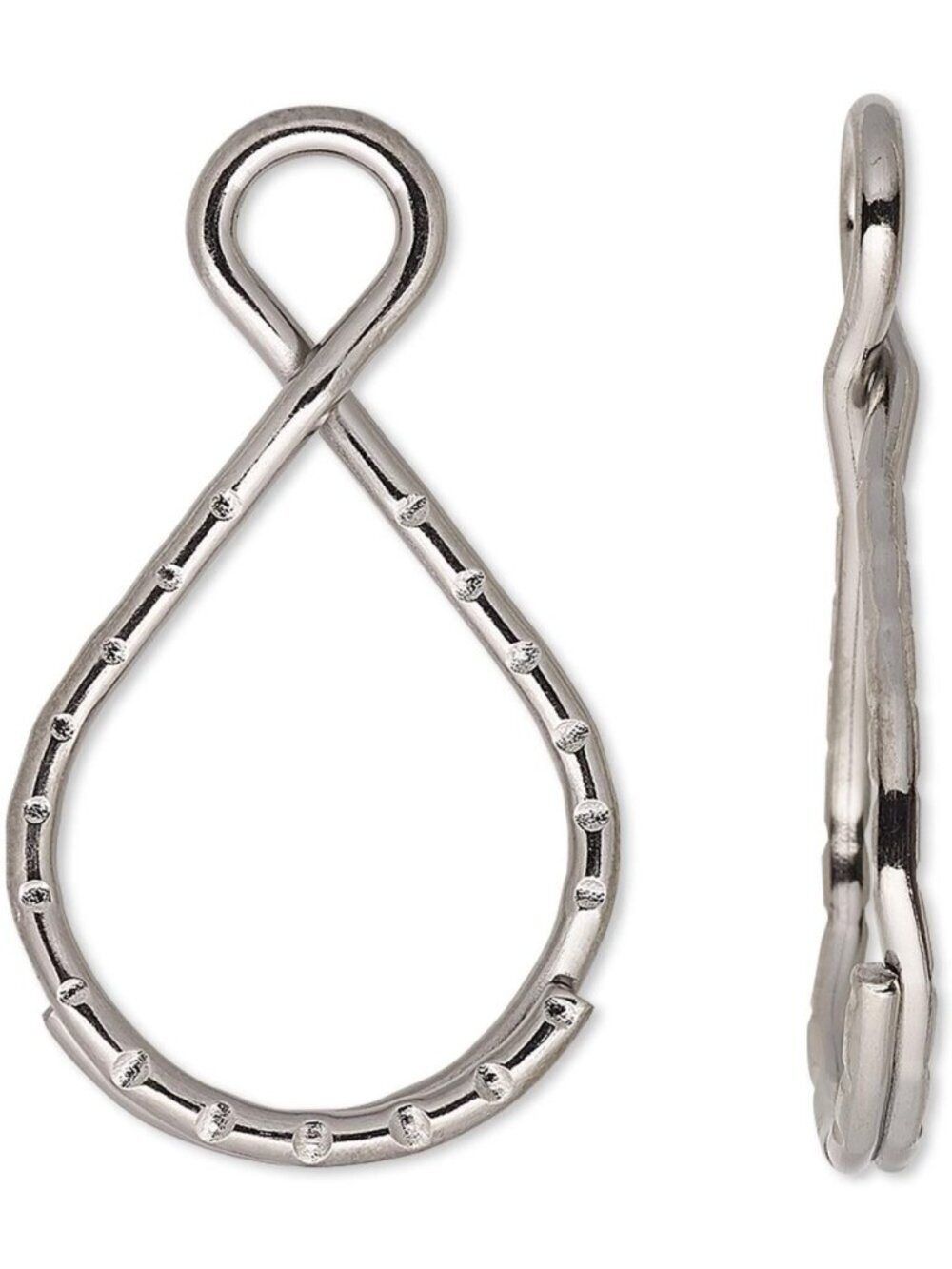 Bulk Gunmetal Black Fancy 37x18mm Key Chain Jewelry Split Ring Findings 10 pcs